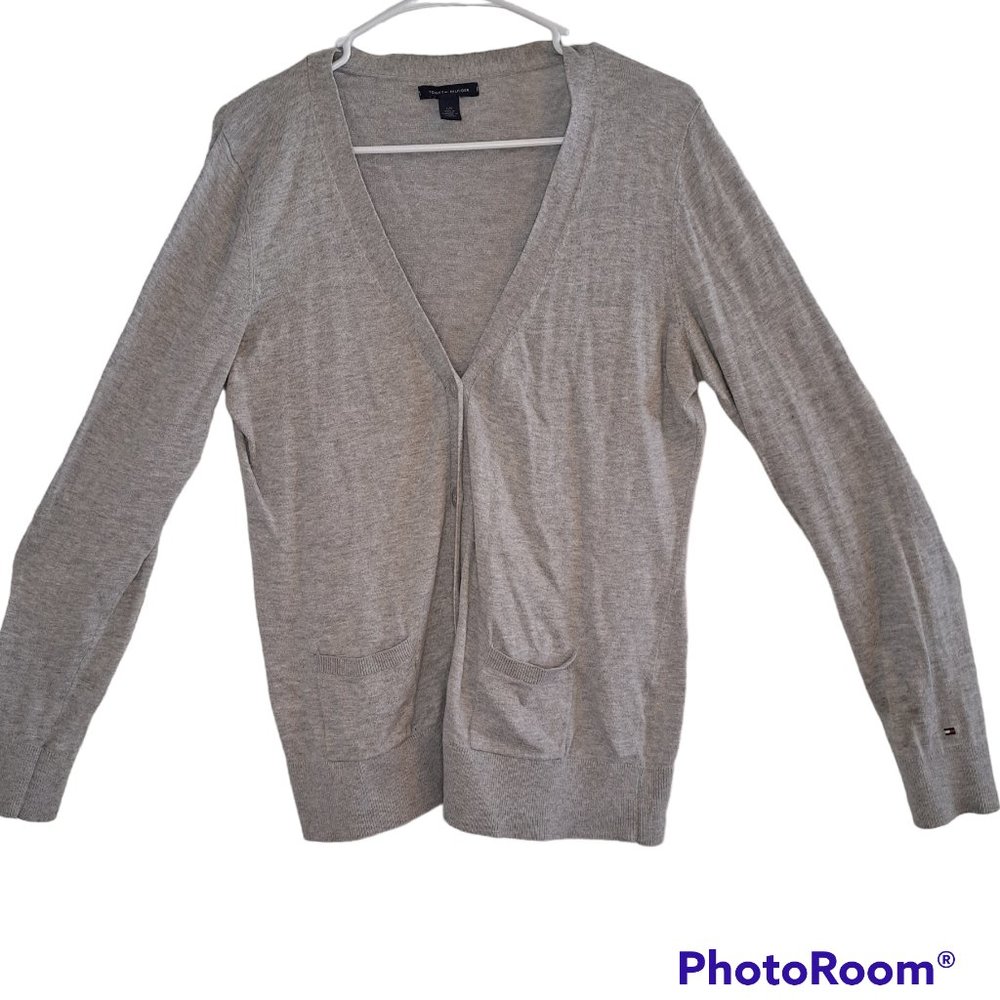 Tommy Hilfiger Gray Button Down Cardigan Size Large